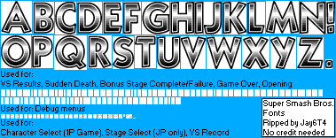 Super Smash Bros. - Fonts