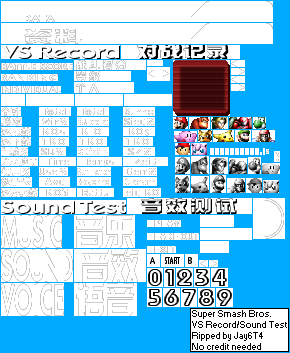 Super Smash Bros. - VS Record/Sound Test