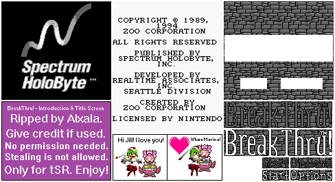 BreakThru! - Introduction & Title Screen