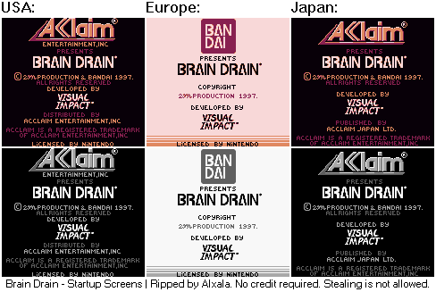 Brain Drain - Start Screens