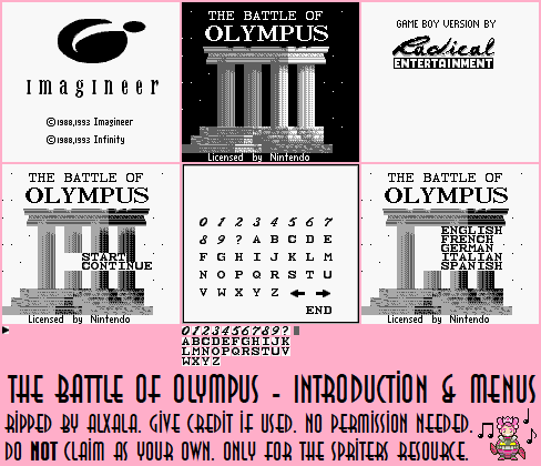 The Battle of Olympus - Introduction & Menus