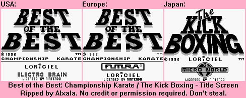 Best of the Best: Championship Karate - Title Screen