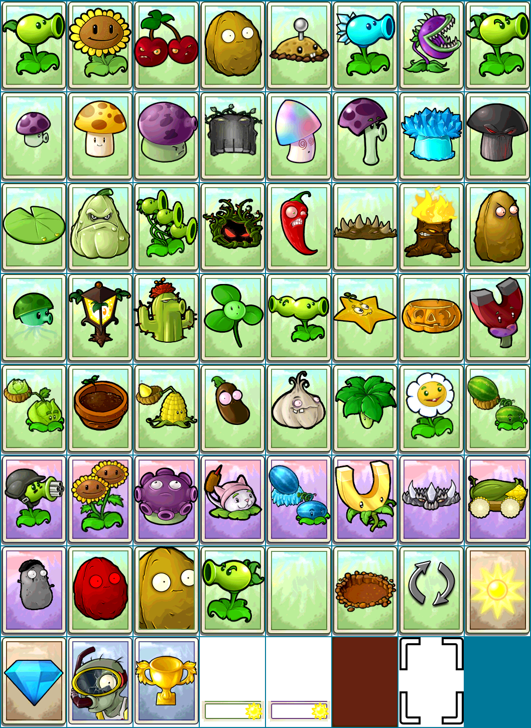 Plants vs. Zombies - Seed Packets (High Resolution)
