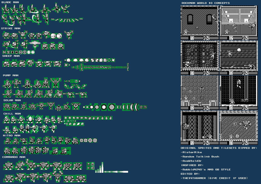 Mega Man Customs - Mega Man 10 Robot Masters (Game Boy Style)