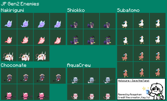 HoloCure - Save the Fans! - Enemies (JP Gen2)