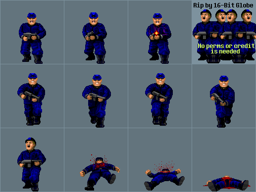 The Spriters Resource - Full Sheet View - Wolfenstein 3D - Schutzstaffel