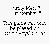 Army Men: Air Combat - Game Boy Error Message