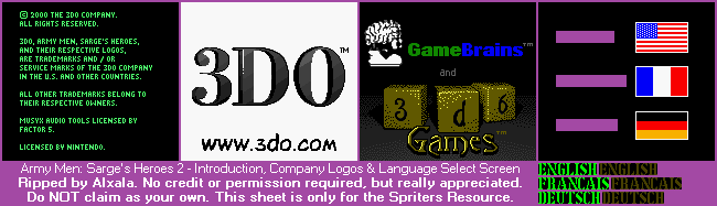 Introduction, Company Logos & Language Select Screen
