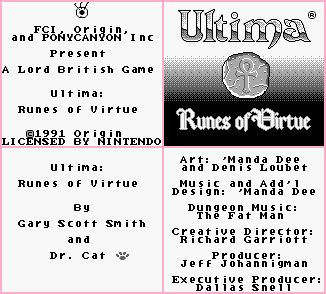 Ultima: Runes of Virtue - Introduction, Title Screen & Credits