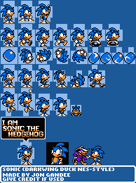 Sonic the Hedgehog Customs - Sonic (Darkwing Duck NES-Style)