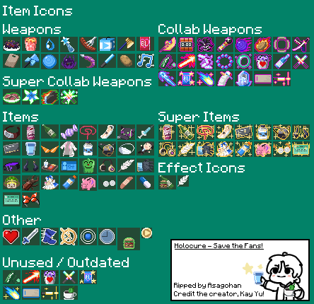 HoloCure - Save the Fans! - Item Icons