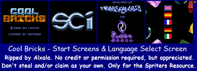 Cool Bricks - Start Screens & Language Select Screen