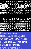 Rocketbirds: Hardboiled Chicken - Debug Font (Unused)