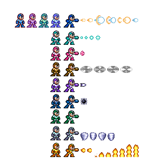 Mega Man 6 Weapons (Wily Wars Style)