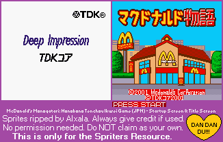 McDonald's Monogatari: Honobono Tenchou Ikusei Game (JPN) - Start Screen & Title Screen