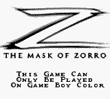 The Mask of Zorro - Game Boy Error Message