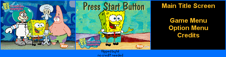 SpongeBob SquarePants: SuperSponge - Title Screen and Main Menu (Prototype)