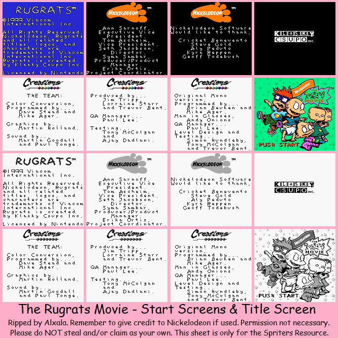 The Rugrats Movie - Start Screens & Title Screen