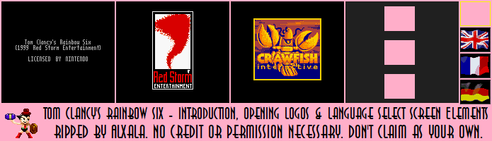 Tom Clancy's Rainbow Six - Introduction, Opening Logos & Language Select Screen Elements