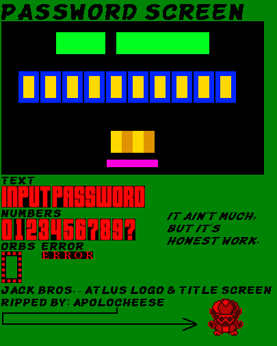 Jack Bros. - Password Screen