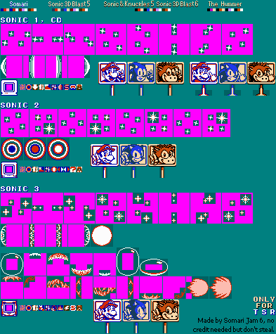 Sonic the Hedgehog Customs - Sonic 1/CD/2/3&K Shields, Monitors, and Signposts (Somari-Style)