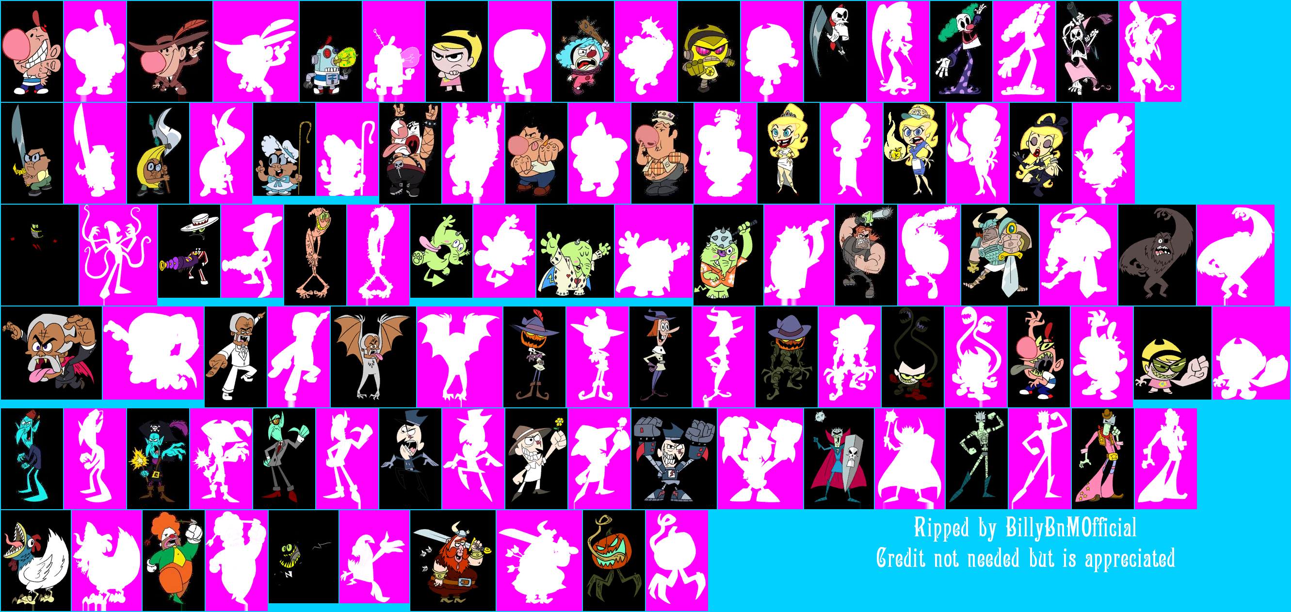 The Grim Adventures of Billy & Mandy - Character Select Portraits