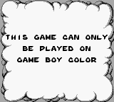 The Smurfs' Nightmare - Game Boy Error Message
