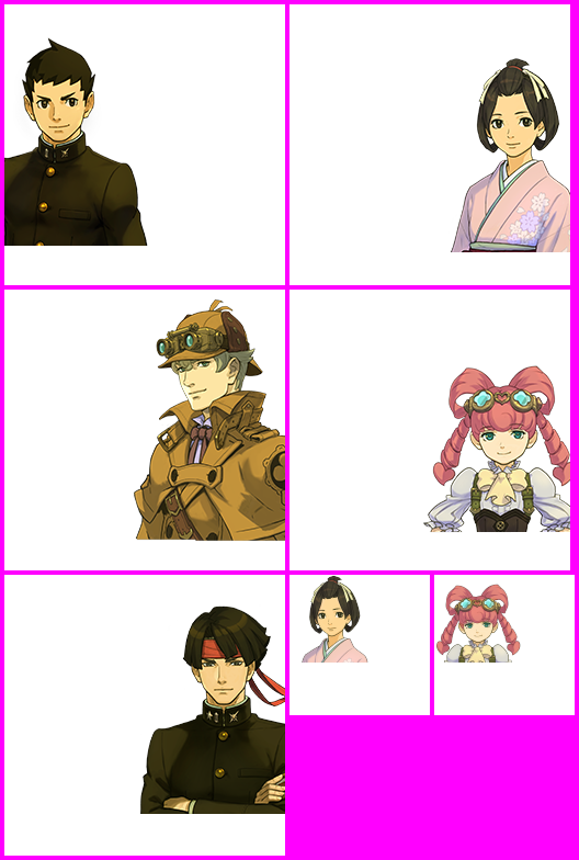 The Great Ace Attorney: Adventures / Dai Gyakuten Saiban: Naruhodō Ryūnosuke no Bōken (JPN) - Character Portraits