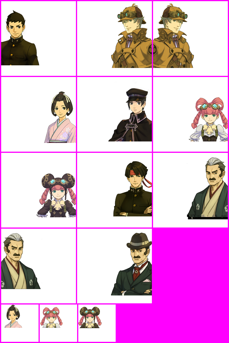 The Great Ace Attorney 2: Resolve / Dai Gyakuten Saiban 2: Naruhodou Ryuunosuke no Kakugo (JPN) - Character Portraits