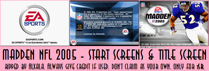 Madden NFL 2005 - Start Screens & Title Screen