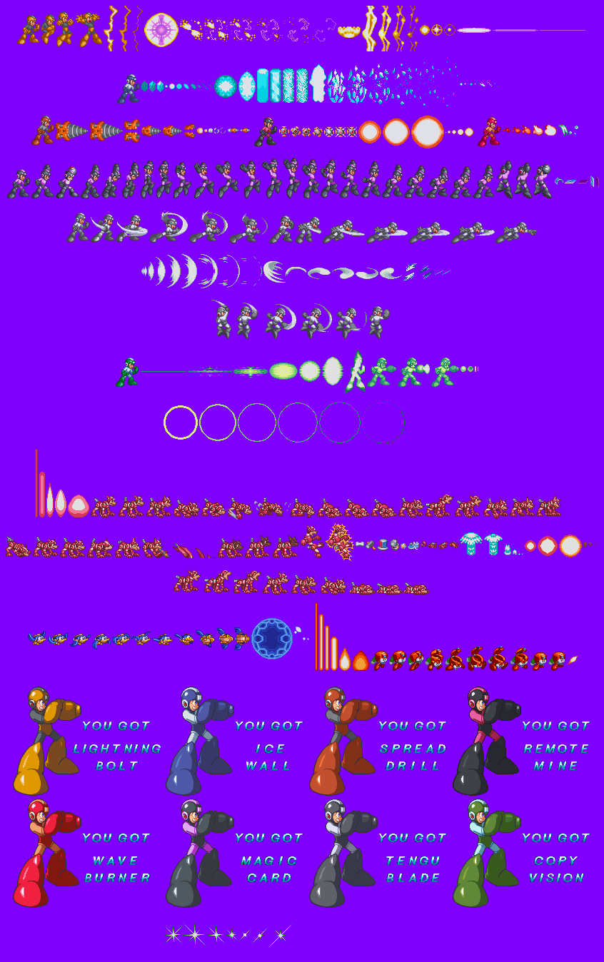 Mega Man & Bass / Rockman & Forte (JPN) - Mega Man Weapons