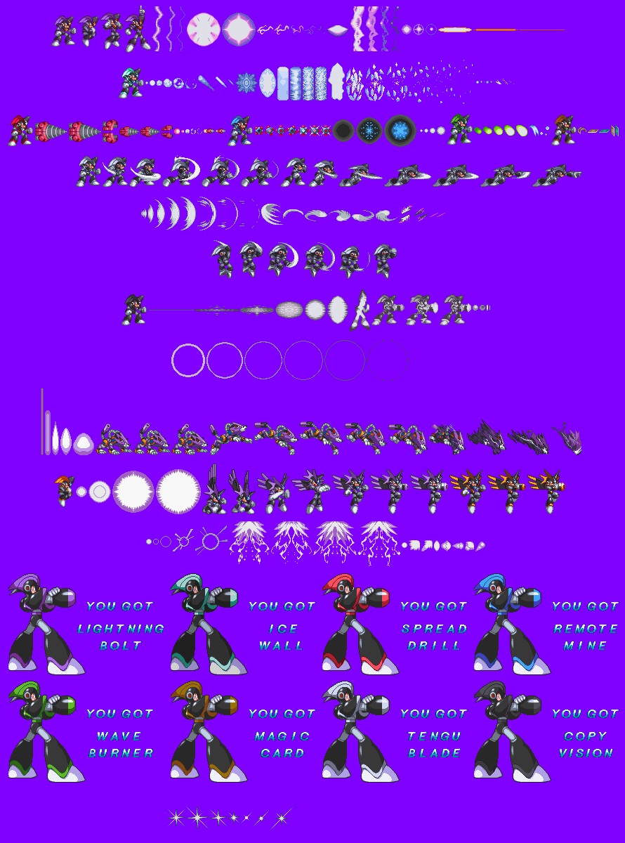 Mega Man & Bass / Rockman & Forte (JPN) - Bass Weapons