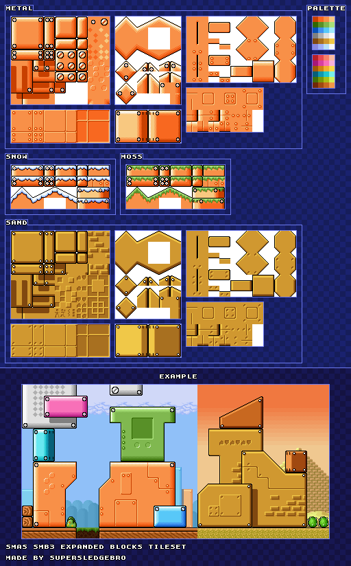 Mario Customs - Metal Blocks Expanded (SMB3 SNES-Style)