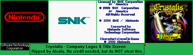 Crystalis - Company Logos & Title Screen