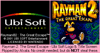 Rayman 2: The Great Escape - Ubi Soft Logo & Title Screen