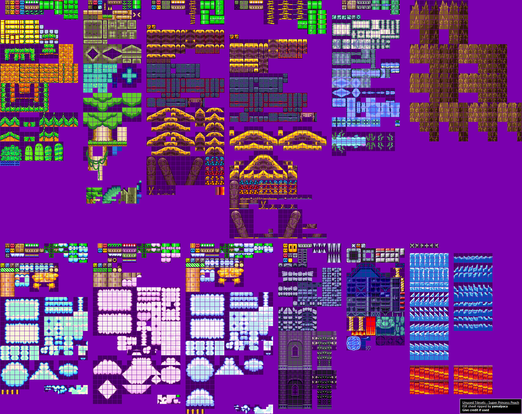 Super Princess Peach - Unused Tilesets (16x16)