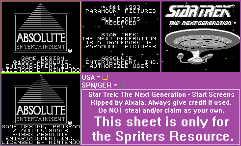 Star Trek: The Next Generation - Start Screens
