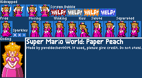 Paper Mario Customs - Paper Peach (Super Mario World-Style)