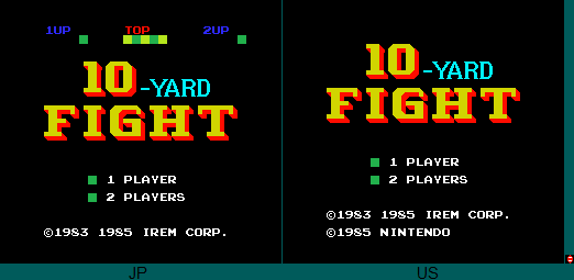 10-Yard Fight - Title Screen