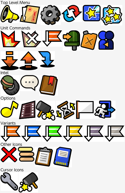 Menu + Cursor Icons - Battle