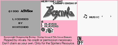 Heavyweight Championship Boxing - Start Screen & Title Screen Elements