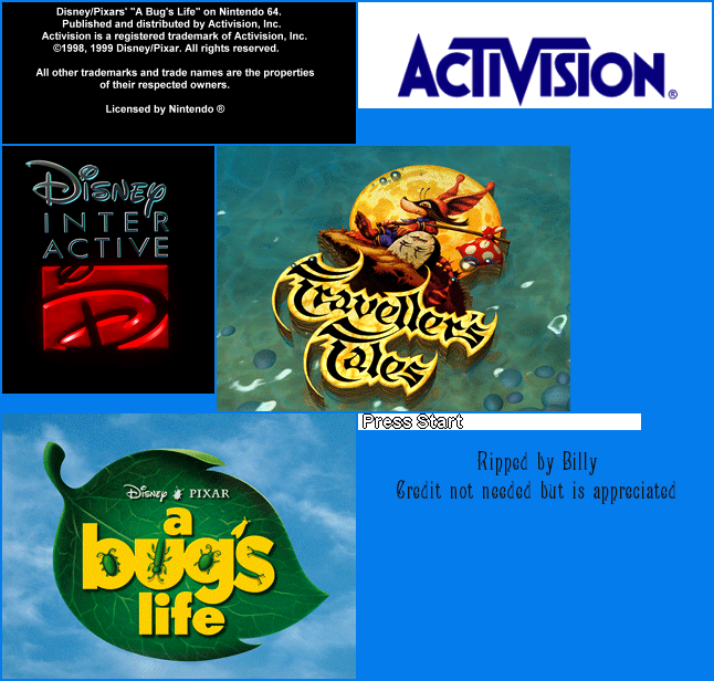 A Bug's Life - Copyright & Title Screens