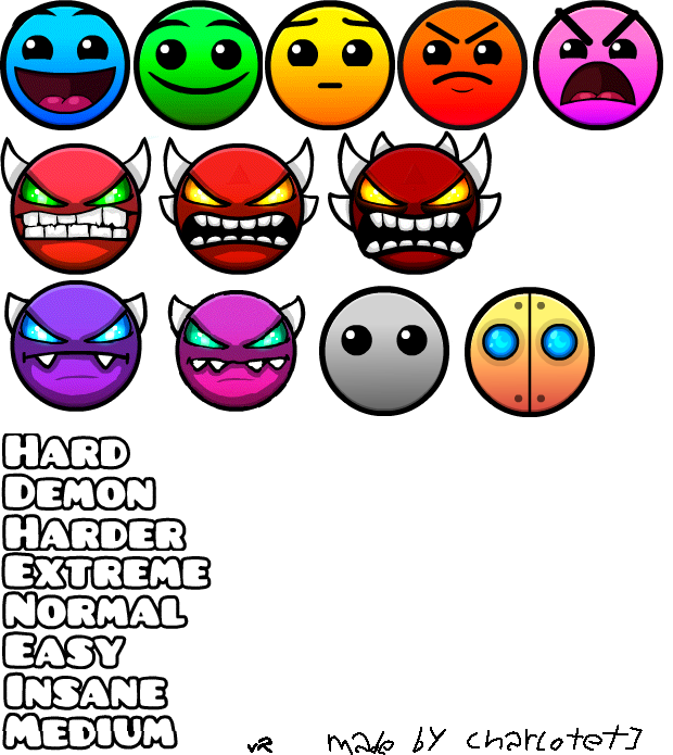 Geometry Dash - Difficulty Faces