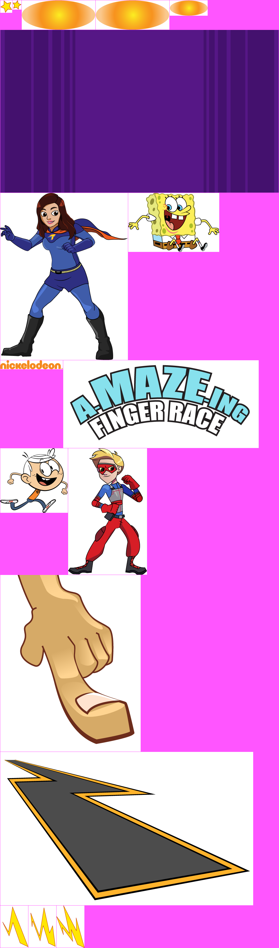 Nickelodeon: A-MAZE-ing Finger Race - Title Screen