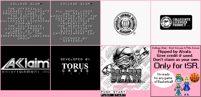 College Slam - Start Screens & Title Screen