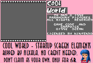 Cool World - Start Screen Elements