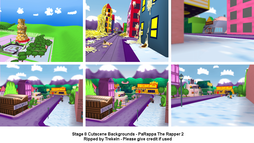 PaRappa the Rapper 2 - Stage 8 Cutscene Backgrounds