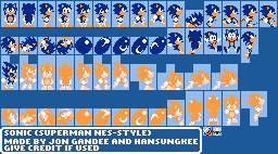 Sonic the Hedgehog Customs - Sonic (Superman NES-Style)