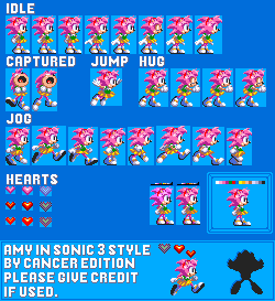 Sonic the Hedgehog Customs - Amy Rose (Classic, Sonic 3-Style)