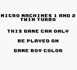 Micro Machines 1 and 2: Twin Turbo - Game Boy Error Message